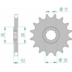 AFAM Standaard stalen tandwiel 94121 - 428