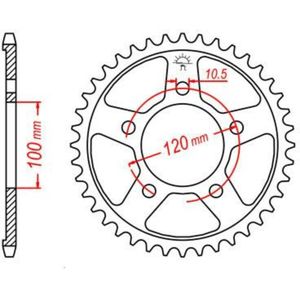 JT SPROCKETS Standaard stalen kroon 702 - 525