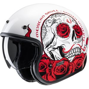 Hjc - V31 Desto - Jethelm - Wit/Rood - Lichtgewicht
