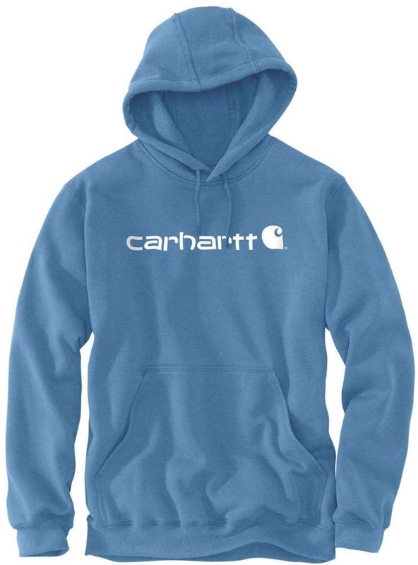 Carhartt - Signature Logo Midweight Hoodie - Groenblauw - Heren Sweatshirt