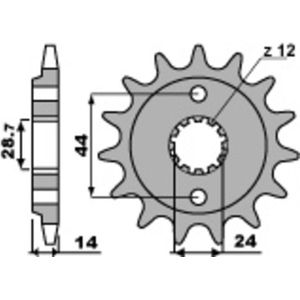 PBR Standaard stalen tandwiel 348 - 525