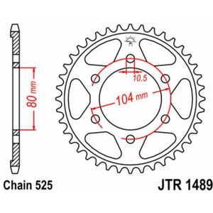 JT SPROCKETS Standaard stalen kroon 1489 - 525
