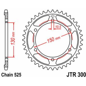 JT SPROCKETS Standaard stalen kroon 300 - 525