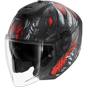 Shark - RS Carbon Shaytan Open Helm - Zwart/Rood/Antraciet - Carbon Fiber