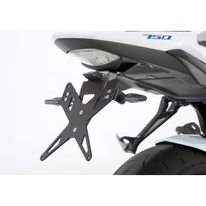 PROTECH kentekenhouderkit inclusief reflector en plaatlicht roestvrij staal/gepoedercoat aluminium zwart