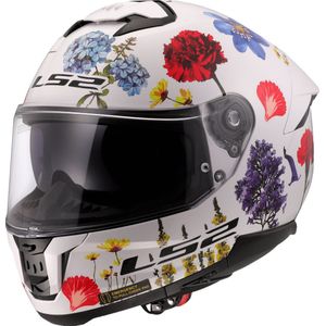 LS2 - FF808 Stream II Flowers - Integraalhelm - Wit - Fiberglass Composite