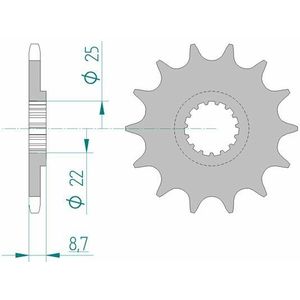 AFAM Standaard stalen tandwiel 73301 - 520