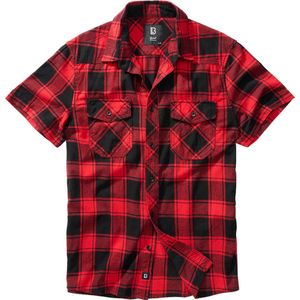 Brandit - Checkshirt Halfsleeve Overhemd - Rood Zwart