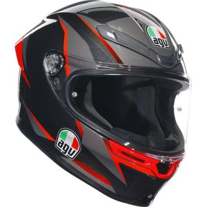 AGV - K6 Slashcut - Motorhelm - Zwart/Grijs/Rood