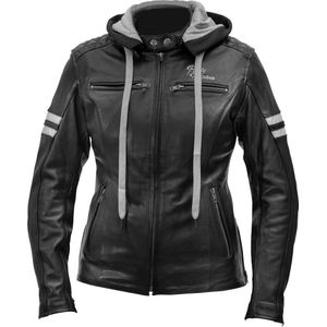 Rusty Stitches Joyce Hooded Dames Motorcycle Leather Jacket