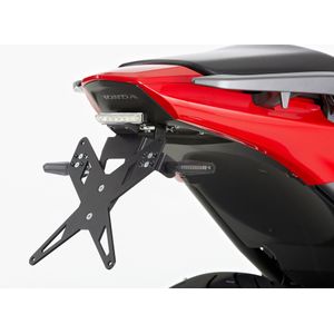 PROTECH kentekenhouderkit inclusief reflector en plaatlicht roestvrij staal/gepoedercoat aluminium zwart