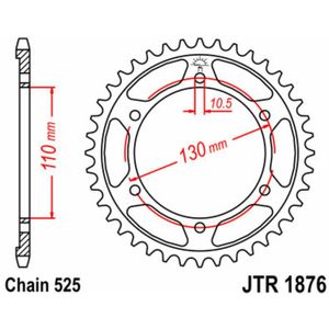 JT SPROCKETS Standaard stalen kroon 1876 - 525
