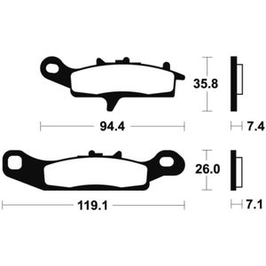 TECNIUM Remblokken Quad gesinterd metaal - 01624798