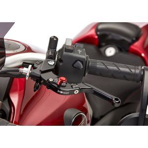 PROTECH koppelingshendel Sport 6061-T6-Aluminium zwart geanodiseerd / verstelaar rood zwart/rood