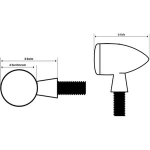 HeinzBikes LED Fittings Indicators DYNA modellen 96, zwart
