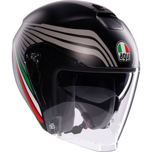 AGV - Irides E2206 - Open Face Helm - Mat Zwart / Tricolore - Hoogwaardige Materialen