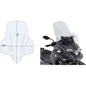 GIVI voorruit transparant, 720 mm hoog, 600 mm breed voor Yamaha Tricity 300 (20-21), ABE i.V. Voorruit