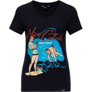 Queen Kerosin Nice Catch Dames T-Shirt