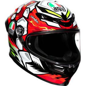 AGV K6-S - Helm - Glans Zwart Rood Wit Geel - Inclusief MaxVision Pinlock