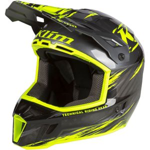Klim F3 Carbon Pro Thrashed Hi-Vis Sneeuwscooter helm