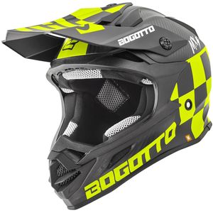Bogotto V328 Xadrez Carbon Motorcross Helm