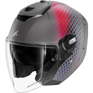 SHARK - RS Jet Stride Mat - Open Face Helm - Zilver, Violet, Blauw