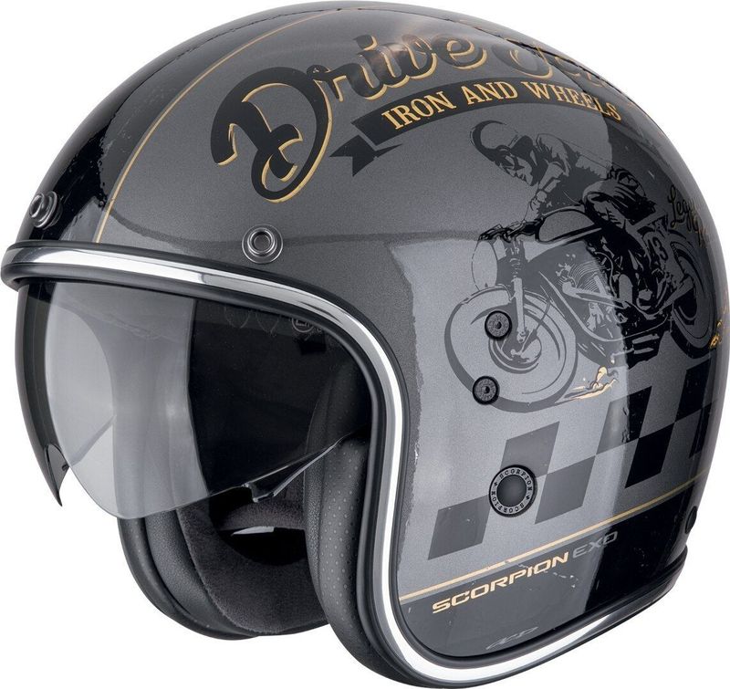 Scorpion - Belfast Evo Drive Fast - Open Helm - Zwart - Polycarbonaat Schaal