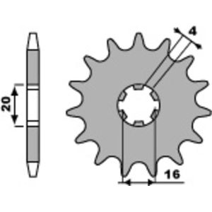 PBR Standaard stalen tandwiel 416 - 428