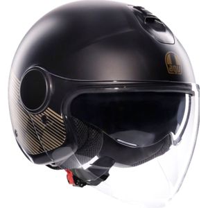 AGV - Eteres - Open Face Helm - Mat Zwart/Goud - Polycarbonaat