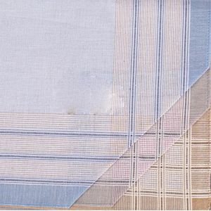 Tiseco - Happy Stripe - Zakdoeken - Blauw - 12 stuks - 100% Katoen - 40 x 40 cm