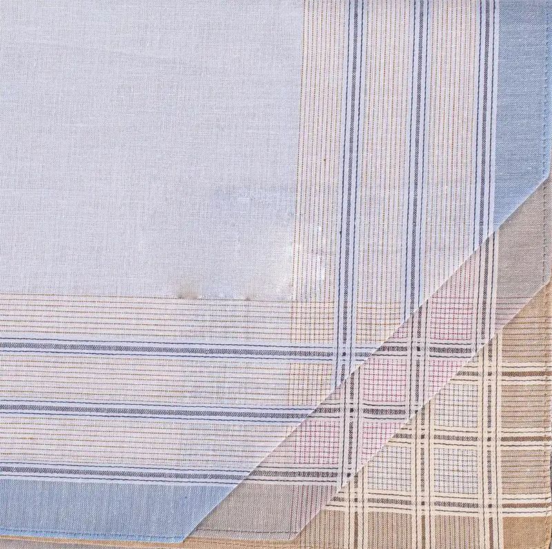 Tiseco - Happy Stripe - Zakdoeken - Blauw - 12 stuks - 100% Katoen - 40 x 40 cm