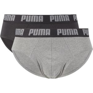 Puma Heren slip 2-pak - Grijs - Donkergrijs  - Zwart