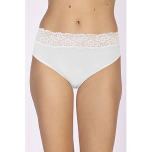 Kanten modal heupslip dames - Midi kanten onderbroek - Dames ondergoed  - Wit