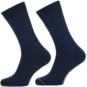 Marcmarcs 2-pack- Heren katoenen sokken met print  - Blauw