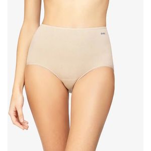 Dames Taille slip 23628 - Badstof kruisje - dames onderbroek, ondergoed - zwart, wit, huidskleur