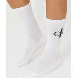Calvin Klein 2-paar Crew sokken - Logo monogram - Katoenen witte sportsokken met badstof zool