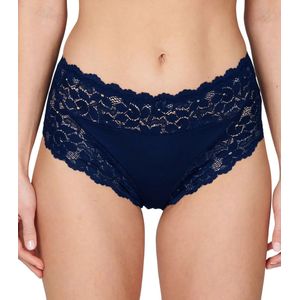 J&C  dames tailleslip met kant - microfiber - Kanten vrouwen onderbroek - Elastisch  - Blauw