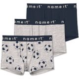 Name it 3-pak jongens boxershort - Voetbal - Melange  - Grijs