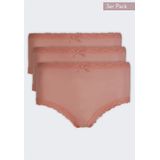 Nina von C - Dames Tailleslip - Kant - 3-pack - Vrolijke Kleuren - Modal