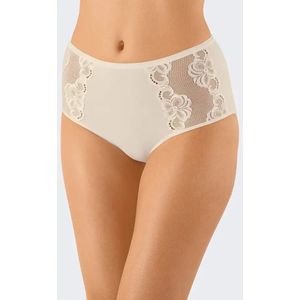 Dames maxi-taille slip kant - Hoge kanten dames slip - Elastisch katoenen onderbroek  - Champagne