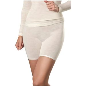 Wollen directoire met lang pijpje 1230 - Dames boxershort lange pijpjes - dames onderbroek  - Creme