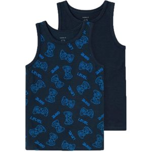 Name-it 2-Pack jongens hemden - Gamer  - Blauw