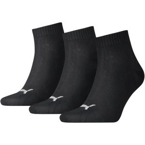 Puma 3-paar Quarter sokken - Elastisch katoen  - Zwart