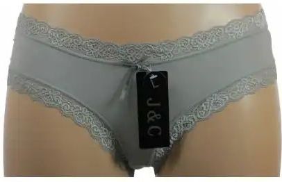 J&C - 3-pack - Kanten Ondergoed - Grijs - Microfiber