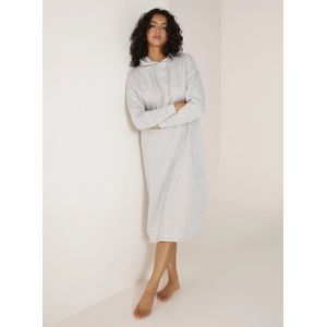 Pieces - Hoodie Midi Dress - Loungewear Dress - Grijs - Katoenen Nachthemd