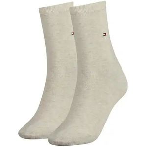 Tommy Hilfiger 2-pack sokken - Naadloze Dames katoenen sokken  - Beige