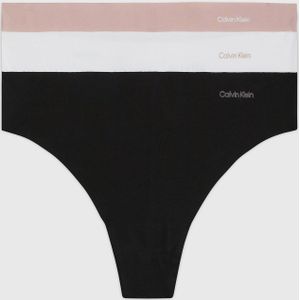 Calvin Klein 3-pack naadloze strings katoen - Invisible Thong  - Wit