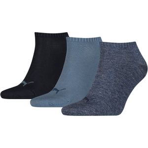 Puma 3-paar Quarter sokken - Elastisch katoen  - Blauw