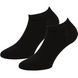 Boru Bamboo 2 paar korte sneaker sokken  - Zwart