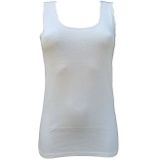 Toker Dames Hemdje, breed bandje 204/1 - 100% katoenen onderhemd - Singlet - Diepe hals  - Zwart